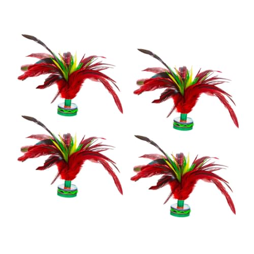 Kisangel 4 Stück Feder -Shuttlecock Federball treten Federbälle Badminton Fitness-Federball Federball für Wild Trainingsfederball Farbiger Federball Hahn Feder Bunt von Kisangel