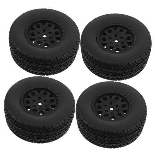 Kisangel 4 Stück Ferngesteuertes Modellauto Rc -Autos Reifen Mini-Reifen Winziges Rc-Auto Rc Ferngesteuertes Auto Modellautoreifen Spielzeugreifen Fernbedienungswagen Rc-Rad Black Plastik von Kisangel