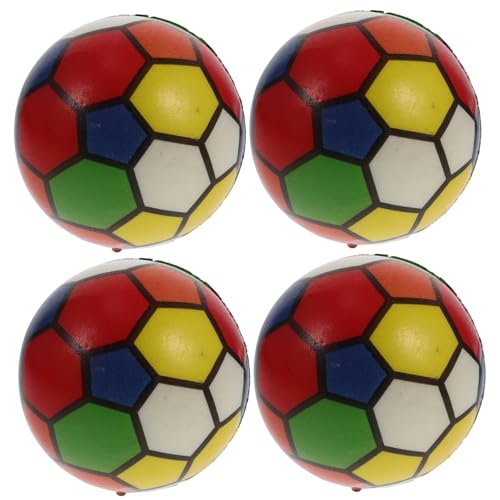 Kisangel 4 Stück Fußball loslassen Stressspielzeug in großen Mengen Sportbälle quetschen Stress beruhigendes drücken Party-Stressball Stressball-Party Massenstressspielzeug Pu von Kisangel