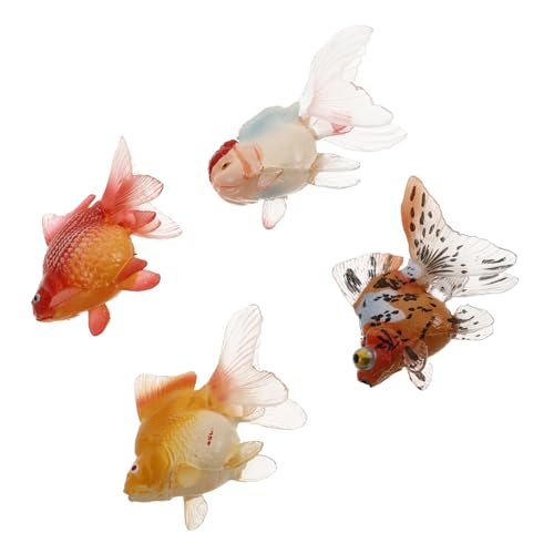 Kisangel 4 Stück Goldfische Für Aquarien Mini Koi Fische Kleine Fische Teichspielzeug Hundespielzeug Simulationsfische Plastikfischspielzeug Künstliche Aquarienfische von Kisangel