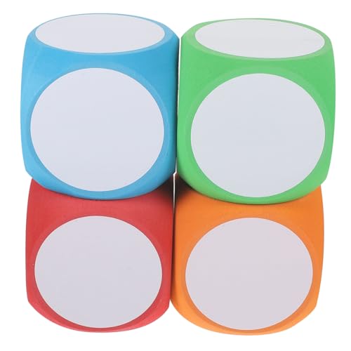 Kisangel 4 Stück Große Schaumstoff würfel Trocken Abwischbar Blanko Würfel für Kreative Spiele DIY Lernspielzeug von Kisangel