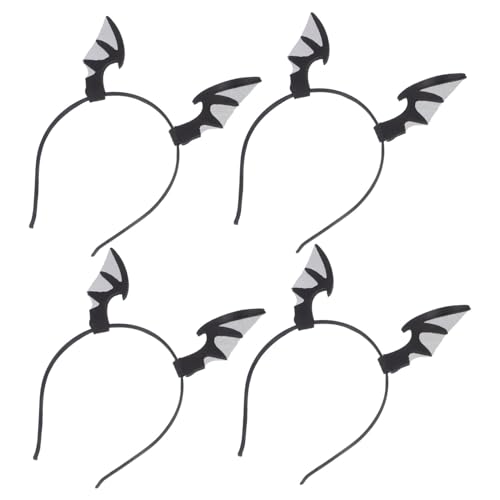 Kisangel 4 Stück Halloween Haarreif mit Schwarzen Netz-bat-flügeln Dekoratives Stirnband für Frauen und Vielseitiges Kostümzubehör für Party Festival und Cosplay von Kisangel