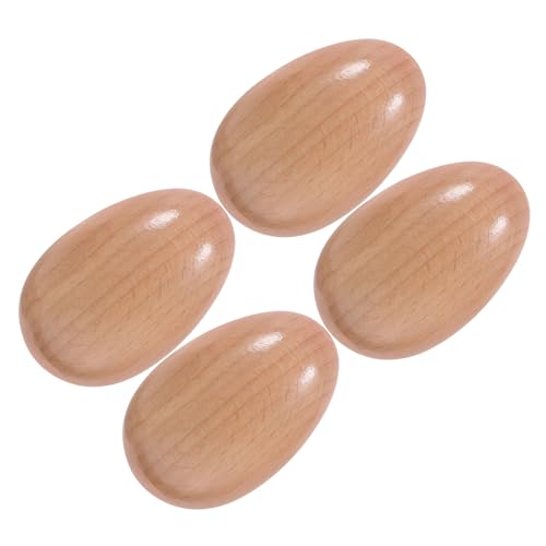 Kisangel 4 Stück Holz Maracas für Musikalisches Eier für Frühe Bildung für Partys und Feiertage Strapazierfähige und Klangvolle Eier Shaker von Kisangel