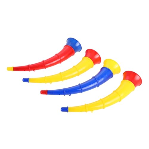 Kisangel 4 Stück Hornspielzeug Partykrachmacher Trompetengeräuschemacher Trompetenspielzeug Aus Ochsenhorn Jubelhorn Musikspielzeug Für Den Kindergarten Kindergarten-Musikinstrument Plastik von Kisangel