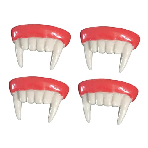 Kisangel 4 Stück Horror Gebiss Halloween Cosplay Zähne Falsche Zähne Cosplay Reißzähne Trick Or Treat Reißzähne Falsche Vampirzähne Kostüm Kostüm von Kisangel