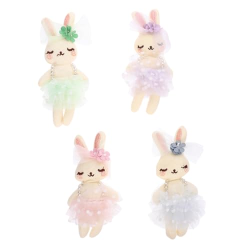 Kisangel 4 Stück Kaninchenpuppe Mini-plüschhasen Hase Gastgeschenke Zubehör Für Kopfbedeckungen Plüschkaninchen Bastelt Stirnband-Kaninchen-Ornament Kleiner Stoffhase Stofftier Hase Garn von Kisangel