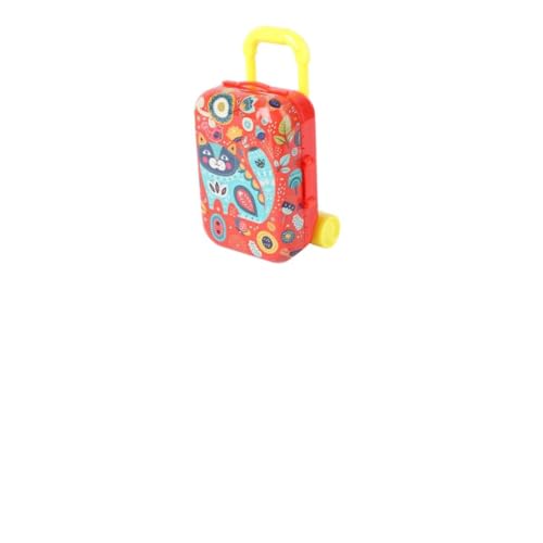 Kisangel 4 Stück Kinderspielhaus Spielzeugauto Trolley Kinderkoffer Mini Gepäckkoffer Aufbewahrungsbehälter Lernspielzeug Lernspielzeug Trolley Weißblech von Kisangel