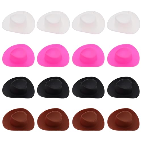 Kisangel 4 Stück Kleiner gelber Enten-Cowboyhut Puppe Cowboyhut Halsketten mit Mini-Cowboyhüten Minihüte zum Basteln Cowboy- Cowboyhut für Kleinkinder Plastik von Kisangel