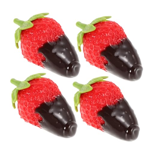 Kisangel 4 Stück Künstliche Obstdekoration Erdbeere Wohnkultur Erdbeeren Gefälschte Früchte Simulation Obstdekoration Kunstfrüchte Obstornamente Gefälschte Lebensmittel Simulierte Früchte von Kisangel