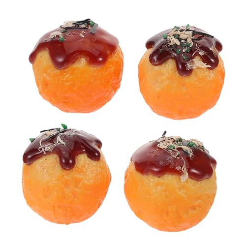 Kisangel 4 Stück Künstliche Takoyaki Modelle Realistisches Japanisches Lebensmittelspielzeug Für Restaurant Küche Dekoration Heimdekoration Jungen Und Mädchen Lernspielzeug von Kisangel