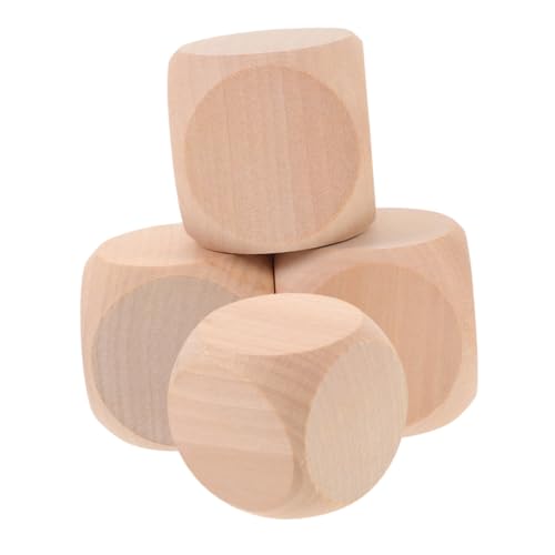 Kisangel 4 Stück Leere Holzwürfel überdimensioniert Jumbo Leere würfel selber Machen unfertige Leere Blöcke kleine Würfel praktischer Holzwürfel Würfel aus Holzrohlingen von Kisangel