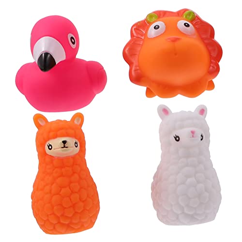 Kisangel 4 Stück Leuchtende Badespielzeuge für Lustige Bade und Wasserspielzeuge Flamingo Weiße und Orange für Sicheres und Aufregendes Badeerlebnis von Kisangel