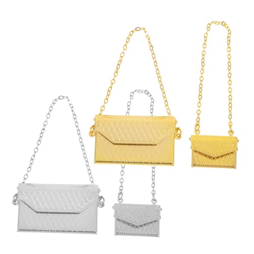Kisangel 4 Stück Maßstab Elegante Mini Handtaschen in Silber und Gold Robuste Mini Crossbody Bags als Puppenzubehör für Sammler und DIY Dekoration Kisangel 4 Stück Maßstab Elegante Mini Handtaschen in Silber und Gold Robuste Mini Crossbody Bags als Puppenzubehör für Sammler und DIY Dekoration von Kisangel
