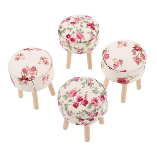 Kisangel 4 Stück Maßstab Gepolsterte Stoffhocker aus Holz Realistische Miniaturmöbel für Puppenhaus-küchen Wohnzimmerdekoration Kisangel 4 Stück Maßstab Gepolsterte Stoffhocker aus Holz Realistische Miniaturmöbel für Puppenhaus-küchen Wohnzimmerdekoration von Kisangel