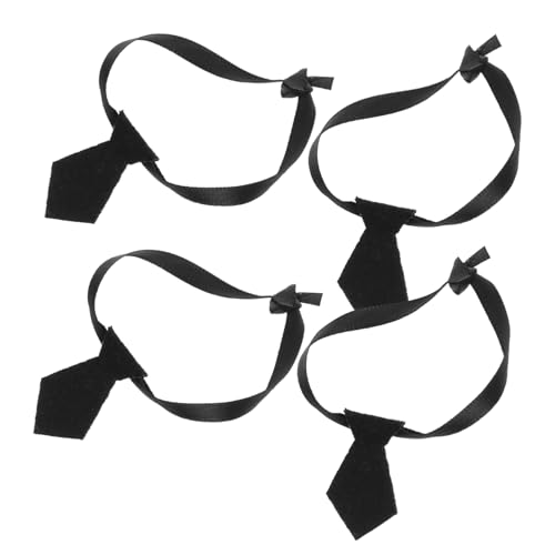 Kisangel 4 Stück Mini Krawatten für Puppen Schwarze Kleine Niedliche Accessoires für Puppenhaus Elegante Mini Halsbekleidung für Kleine Puppen Kätzchen und Welpen Stilvolle Puppenmode von Kisangel