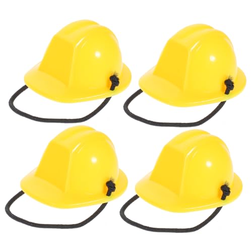 Kisangel 4 Stück Mini Sicherheitshelm aus Leichtem Abs Glatte Oberfläche Dekorativ für Puppen Kuchen und Party Sicher und Komfortabel für Gelb Mini Bauhelm Modell von Kisangel
