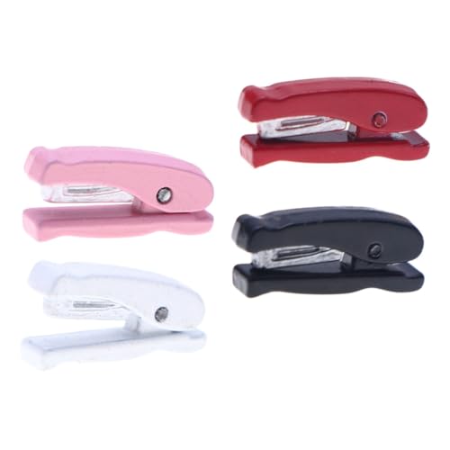 Kisangel 4 Stück Mini-hefter Deko Mini-puppenhauszubehör Mini-schulbedarf Für Puppen Miniaturmöbel Miniatur-schulbedarf Mini-Sachen Für Puppen Puppenhausmöbel Miniatursachen Metall von Kisangel
