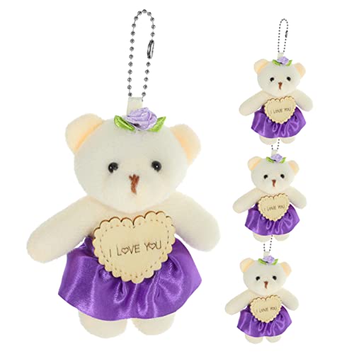 Kisangel 4 Stück Paarbärte Puppe tragen Dekorationen klein Ornamente Plüschtiere Bären-Mittelstücke süßes Tier Süßes Stofftier Mini-Bären Kuscheltier PP Baumwolle Violett Kisangel 4 Stück Paarbärte Puppe tragen Dekorationen klein Ornamente Plüschtiere Bären-Mittelstücke süßes Tier Süßes Stofftier Mini-Bären Kuscheltier PP Baumwolle Violett von Kisangel