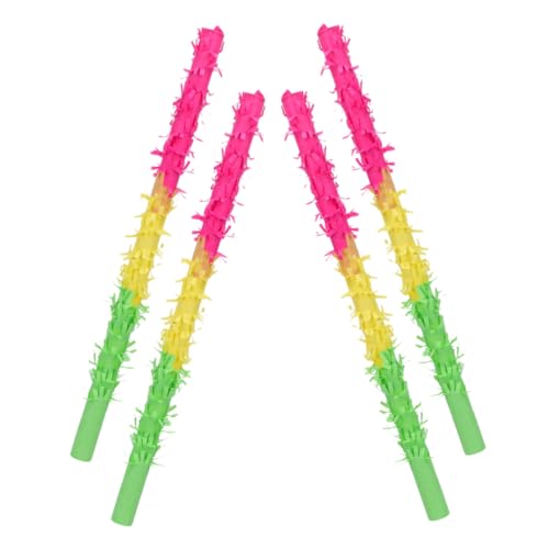 Kisangel 4 Stück Piñata Sticks Fiesta Piñata Stick Bunter Regenbogen Piñata Stick Piñata Für Kleine Partyartikel Karneval Festival Requisite Festival Piñata Stick Party Zubehör von Kisangel