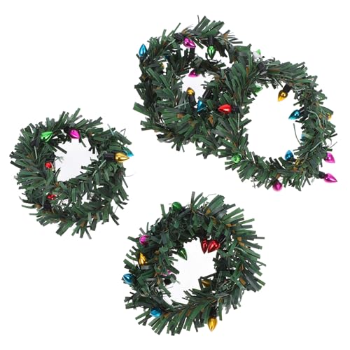 Kisangel Mini-weihnachtsgirlande Lichterkette 4er-Pack Weihnachts-Lametta-Girlande Miniatur-Rattan-lichterketten-Ornamente Im Maßstab 112 von Kisangel