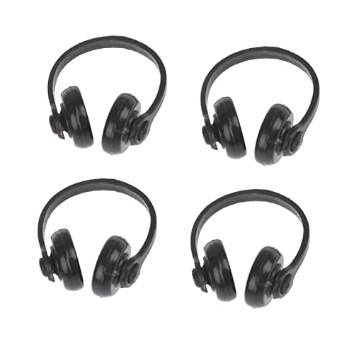 Kisangel 4 Stück Puppenhaus-kopfhörer Headset Puppenhaus Mini-kopfhörer Mini-kopfhörermodell Mini-kopfhörer Für Szenenlayout Black Plastik von Kisangel