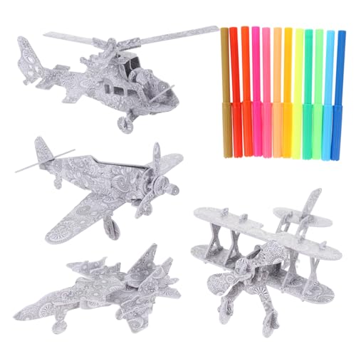 Kisangel 4 Stück Puzzles für DIY Graffiti Puzzle mit Flugzeugen und Buntstiften Kreatives Lernspielzeug für Logisches und Hand Augen Koordination für Geburtstagsgeschenke und Kisangel 4 Stück Puzzles für DIY Graffiti Puzzle mit Flugzeugen und Buntstiften Kreatives Lernspielzeug für Logisches und Hand Augen Koordination für Geburtstagsgeschenke und von Kisangel