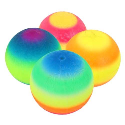 Kisangel 4 Stück Regenbogen-pat-Ball Spielplatzbälle Kickball Bildungsball Spielbälle Für Sprungball Für Zu Hause Leichter Sprungball Kickbälle Für Streichelball PVC von Kisangel