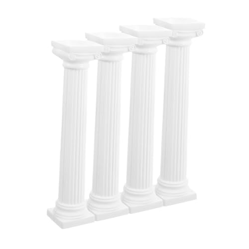 Kisangel 4 Stück Römische Säulenstatue aus Kunststoff Dekorative Kleiner Säule für Hochzeiten Fotorequisiten Puppenhaus Dekoration Partydekor von Kisangel