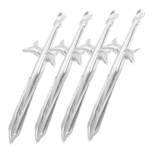 Kisangel 4 Stück Schwerter aufblasbare aufblasbares Party Forderung Säbel Cartoon aufblasbare Piratenschwerter Bühnen-Cosplay- -Stütze Aluminiumfolie Silver von Kisangel