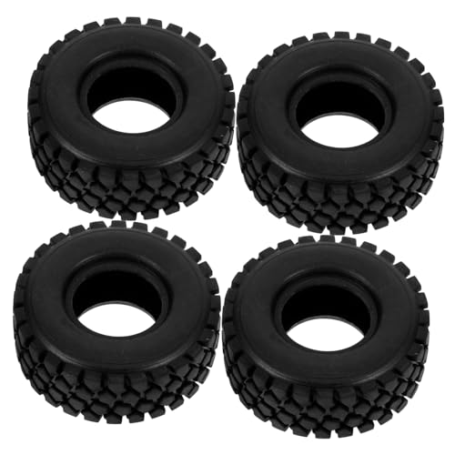 Kisangel 4 Stück Spielzeugrad kleine Räder Kinderräder ersatz rc Auto räder Autoräder Räder für Kinderautos Autoräder zusammenbauen Gummi Black von Kisangel