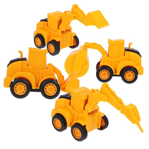 Kisangel 4 Stück Teiliges Baufahrzeug Robuste Realistische Spielzeugbagger und Muldenkipper Fördert Feinmotorik und Hand Augen Koordination für Kleinkinder und Sandkasten Spiele von Kisangel
