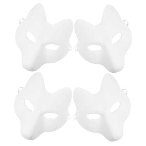 Kisangel 4 Stück Teiliges Diy Fuchsmaske zum Ausmalen Tiermasken für Erwachsene für Halloween Kostümpartys und Maskeraden Wiederverwendbare PU Masken für Kreative Bastelprojekte von Kisangel