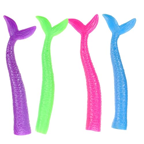 Kisangel 4 Stück Teiliges Fingerpuppen Meerjungfrauenschwanz Pädagogisches für Lebensechte Fingerspitzenpuppen Farbenfrohe Storytime Handpuppen Tastgefühl und Koordination Zufällige Farbe von Kisangel