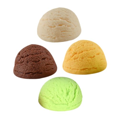 Kisangel 4 Stück Teiliges Gefälschte Eiscreme Kugeln aus Sicherem Material Realistische Food Modelle als Partydekoration und Fotorequisite Langlebig Wiederverwendbar Gemischt von Kisangel
