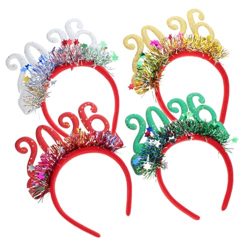Kisangel 4 Stück Teiliges Glitzer stirnband Frauen und Mädchen Weiches Material Komfortabel Festliche Year Eve Haaraccessoires für Silvester Weihnachtsfeiern Vielseitig Einsetzbar von Kisangel