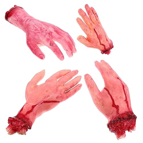 Kisangel 4 Stück Teiliges Halloween Horror Requisiten Set Gebrochene Hände Realistische Streich Gruselige Dekoration für Haunted House Party und Scherzartikel von Kisangel