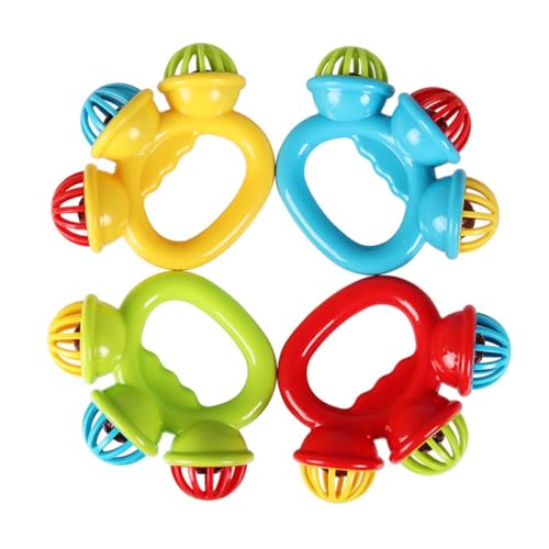 Kisangel 4 Stück Teiliges Handglocken Bunte Musikinstrumente Pädagogisches Jahre Mini Tragbar Fördert Kreativität und Farberkennung für Junge Mädchen und Kleinkinder Zufällige Farbe von Kisangel