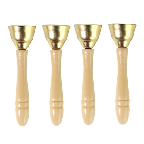 Kisangel 4 Stück Teiliges Holz Percussion mit Griff Glocken Musikinstrumente Pädagogisches Lernspielzeug für Jungen und Mädchen Leicht Handgerechte für Frühe Musikalische von Kisangel
