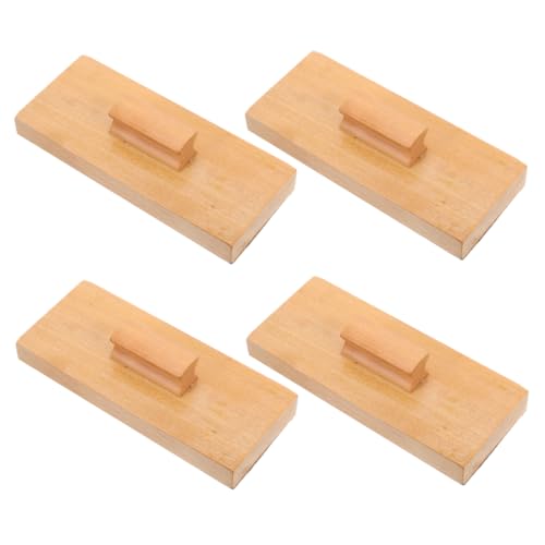 Kisangel 4 Stück Teiliges Holz Sandpapier Rhythmusset mit Ergonomischem Griff Kinderfreundliches Percussion Instrument Hand Auge Koordination und Feinmotorik für Musikalische Früherziehung von Kisangel