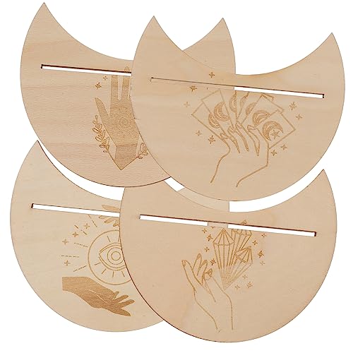 Kisangel 4 Stück Teiliges Holzständer für Tarotkarten Eleganter Tarotkarten Halter für Altar und Displays für Anfänger und Enthusiasten Leicht und Tragbar aus Hochwertigem Naturholz von Kisangel