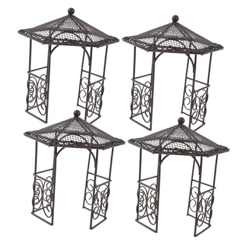 Kisangel 4 Stück Teiliges Miniatur Eisenpavillon Detailreiche Mikro-landschaftsfigurine Kompakte Puppenhaus Garten-Dekoration Verschleißfestes Design für Innenräume und Feengarten Kisangel 4 Stück Teiliges Miniatur Eisenpavillon Detailreiche Mikro-landschaftsfigurine Kompakte Puppenhaus Garten-Dekoration Verschleißfestes Design für Innenräume und Feengarten von Kisangel