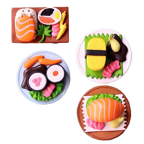 Kisangel 4 Stück Teiliges Miniatur Sushi aus Robustem Realistische Künstliche Lebensmittel Ornamente Leichte Tischdekoration für Zuhause Stilvoll und Tragbar als oder Sammlerobjekt von Kisangel