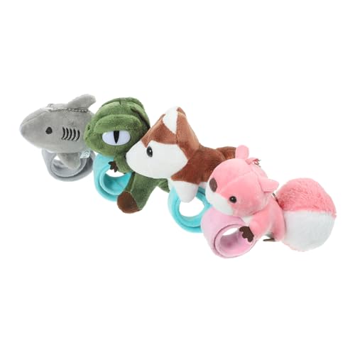 Kisangel 4 Stück Teiliges Plüsch Armband für Tier Themen Slap Armbänder Lustige Handgelenkspielzeuge für Partys Sicher und Leicht als Party für Schulanfang von Kisangel