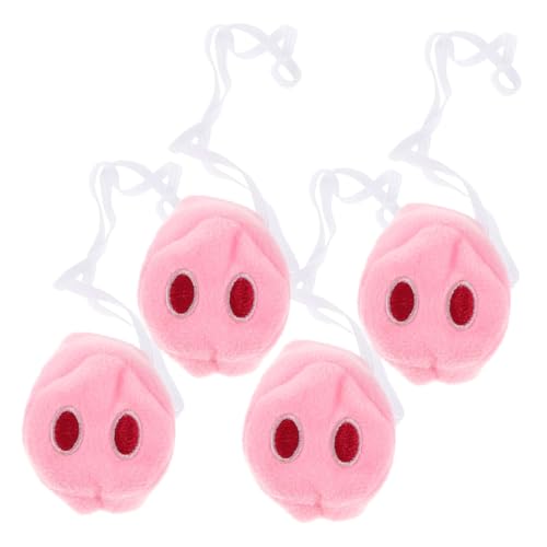 Kisangel 4 Stück Teiliges Plüsch Schweinenasen Cosplay Tiernase Kostüm Requisite für Halloween Karneval Party Bühnenauftritt von Kisangel
