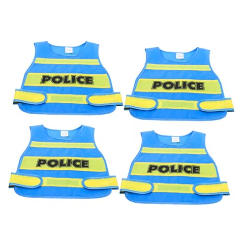 Kisangel 4 Stück Teiliges Polizei Kostüm mit Weste Realistisches Karriere Cosplay für Halloween Partys und Rollenspiele Waschbares Outfit für Vielseitige Verwendung im Roleplay von Kisangel