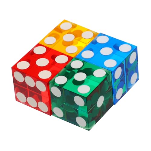 Kisangel 4 Stück Teiliges Präzisions acrylwürfel Scharfen Kanten Farbige Spielwürfel für Entertainment Party und Brettspiele Langlebig Farbecht Vielseitig Einsetzbar Zufällige Farbe von Kisangel