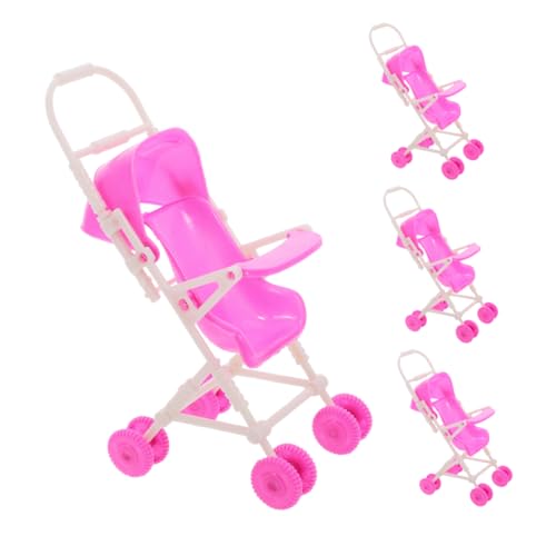 Kisangel 4 Stück Teiliges Puppenwagen für Kleinkinder Klappbarer Kunststoff Kinderwagen in Lebendige Farben Fördert Kreativität und Feinmotorik Geeignet für Mädchen und Jungen von Kisangel