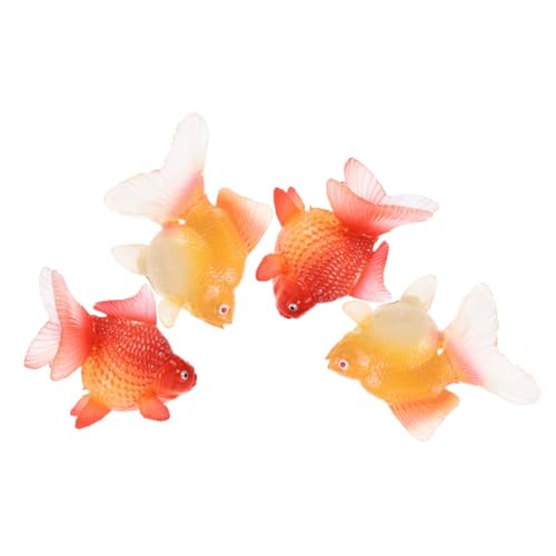 Kisangel 4 Stück Teiliges Realistische Goldfisch Deko für Aquarium Lernspielzeug Naturgetreues Kunststoffmodell Koi Fisch Figuren Detailreich für und Teichgestaltung von Kisangel