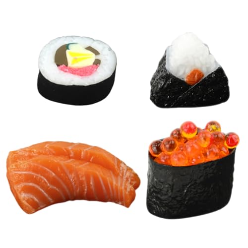 Kisangel 4 Stück Teiliges Realistisches Sushi Modell Simulierte Onigiri und Fischrogen Sushi Miniaturen Lebensnahe Japanische Lebensmittelattrappen für Küchen Dekoration Food Display und Kisangel 4 Stück Teiliges Realistisches Sushi Modell Simulierte Onigiri und Fischrogen Sushi Miniaturen Lebensnahe Japanische Lebensmittelattrappen für Küchen Dekoration Food Display und von Kisangel