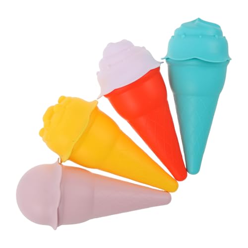 Kisangel 4 Stück Teiliges Strandspielzeug für Kleinkinder mit Bunten Eiscreme Sandformen Kreatives Sandkastenspielzeug Fantasie und Geschicklichkeit für Strand und Garten von Kisangel